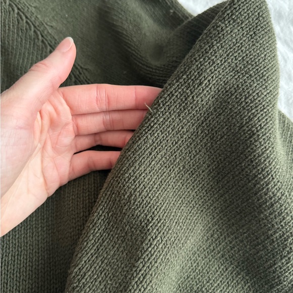 Sezane Olive Green Crew Neck Sweater - Picture 7 of 8